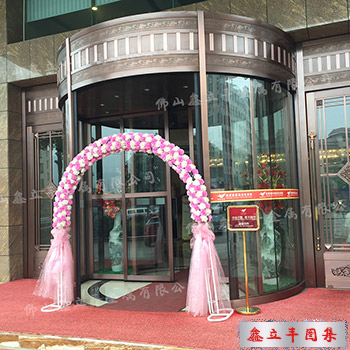 拉絲紅古銅酒店不銹鋼旋轉(zhuǎn)門